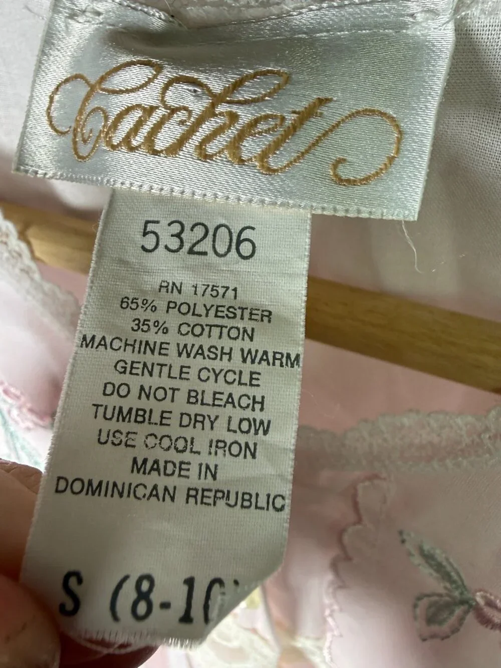 Vintage Cachet Pink Embroidered Lace Nightgown Grannycore Cottagecore Sz S